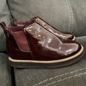 Zara red maroon patent booties